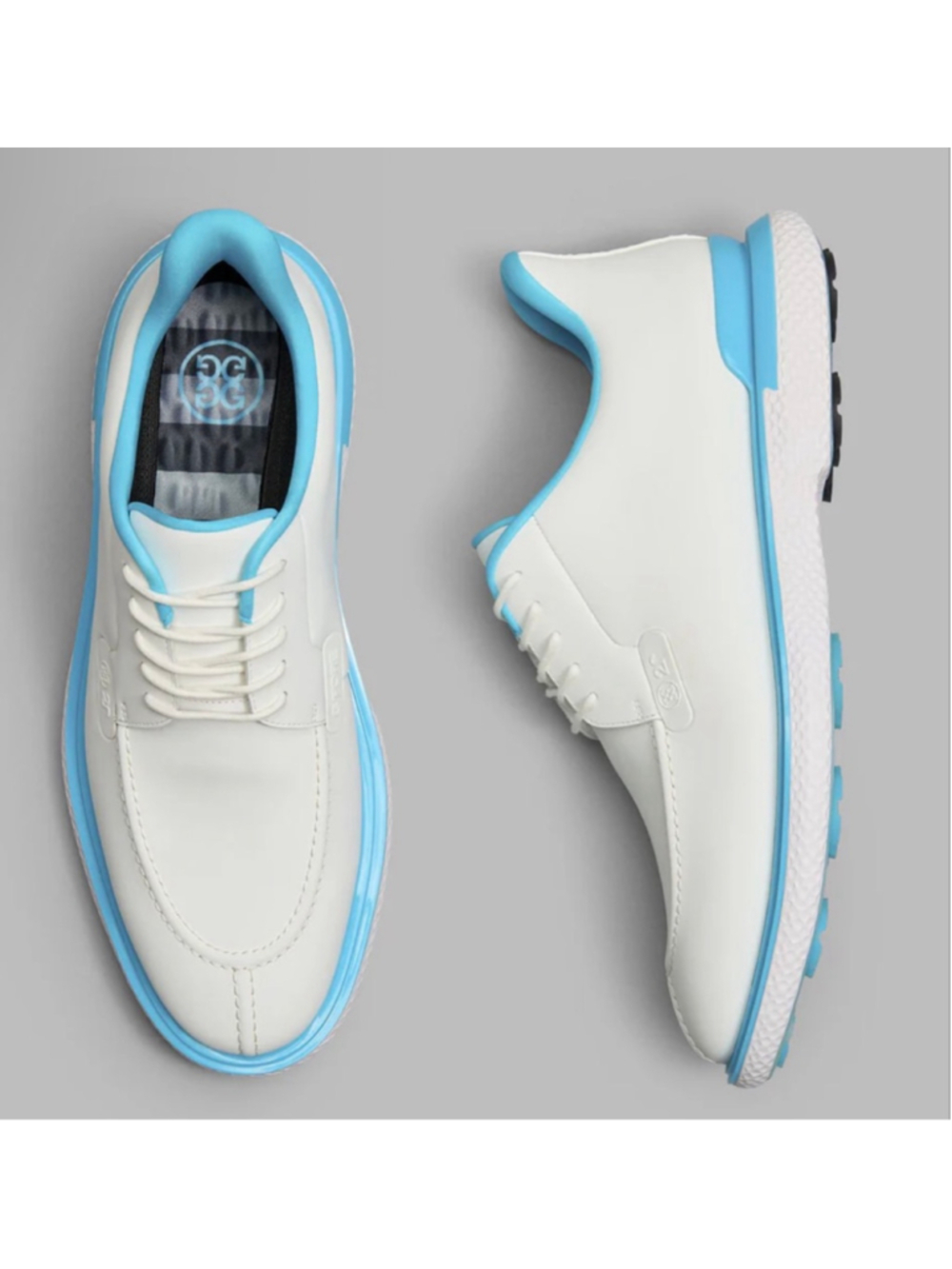 New Limited Men's G/FORE Gallivan2R Split Toe Golf Shoe White/Light Blue 8